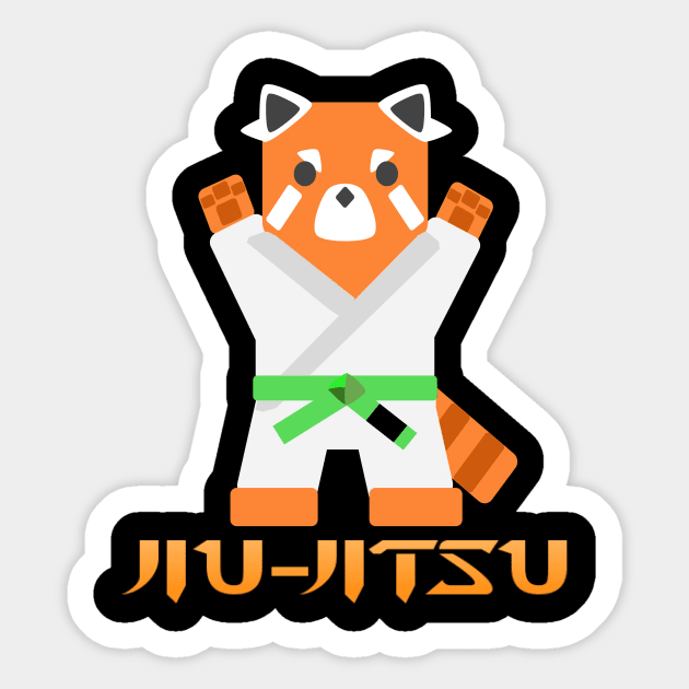 Jiu Jitsu Panda -Green Belt Sticker by TheConcernedPanda